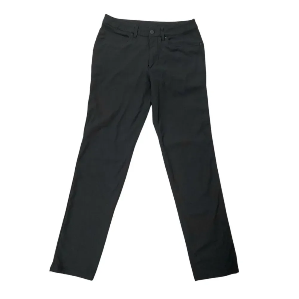 Lululemon ABC Slim-Fit Warpstreme Pants Mens 30x31 Black 5-Pocket Travel Golf
